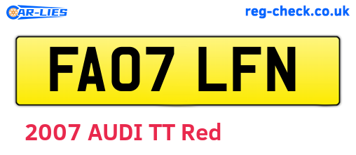 FA07LFN are the vehicle registration plates.