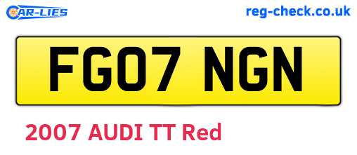 FG07NGN are the vehicle registration plates.
