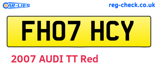 FH07HCY are the vehicle registration plates.