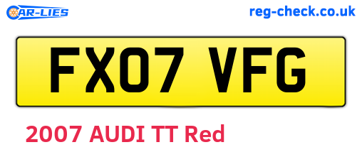 FX07VFG are the vehicle registration plates.