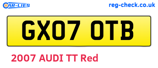 GX07OTB are the vehicle registration plates.