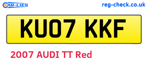 KU07KKF are the vehicle registration plates.