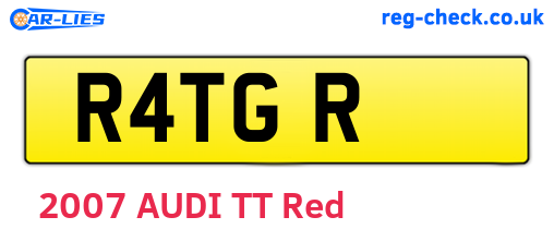 R4TGR are the vehicle registration plates.