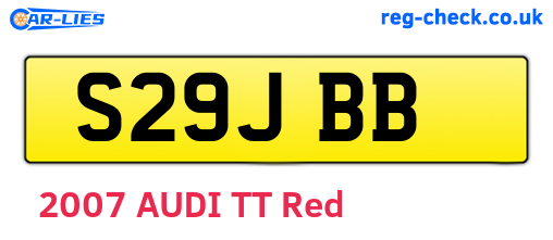S29JBB are the vehicle registration plates.