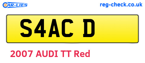 S4ACD are the vehicle registration plates.