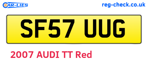 SF57UUG are the vehicle registration plates.