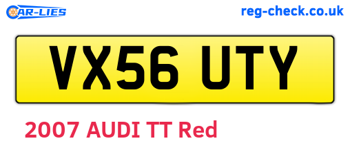VX56UTY are the vehicle registration plates.