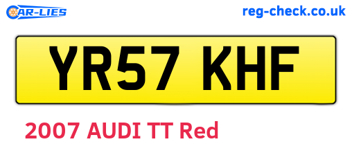 YR57KHF are the vehicle registration plates.