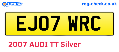 EJ07WRC are the vehicle registration plates.