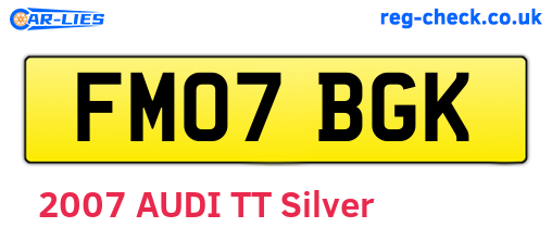 FM07BGK are the vehicle registration plates.