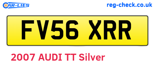 FV56XRR are the vehicle registration plates.