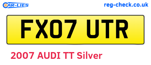 FX07UTR are the vehicle registration plates.