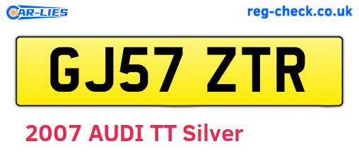 GJ57ZTR are the vehicle registration plates.