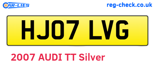HJ07LVG are the vehicle registration plates.