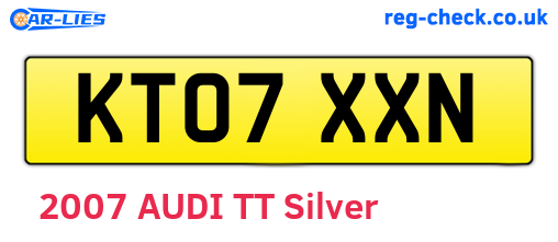 KT07XXN are the vehicle registration plates.