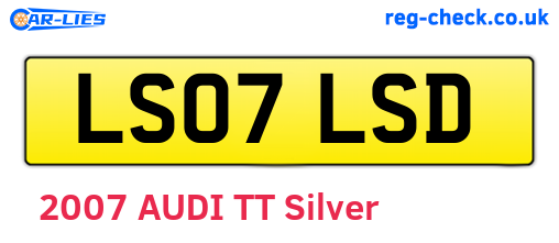 LS07LSD are the vehicle registration plates.