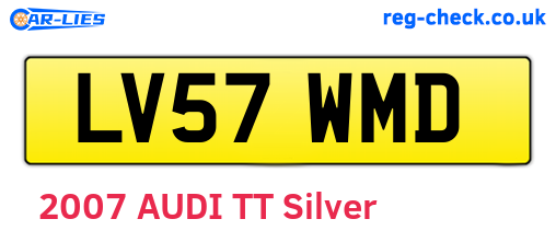 LV57WMD are the vehicle registration plates.