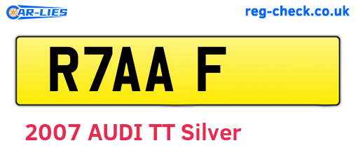 R7AAF are the vehicle registration plates.