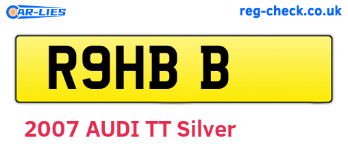 R9HBB are the vehicle registration plates.