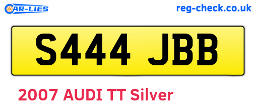 S444JBB are the vehicle registration plates.