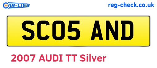 SC05AND are the vehicle registration plates.
