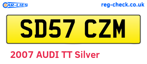 SD57CZM are the vehicle registration plates.