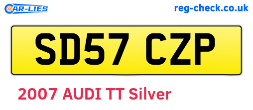 SD57CZP are the vehicle registration plates.