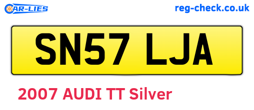 SN57LJA are the vehicle registration plates.
