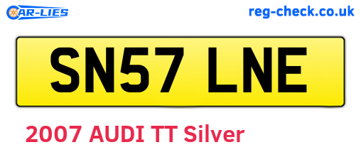 SN57LNE are the vehicle registration plates.