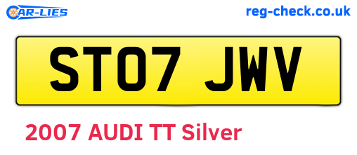 ST07JWV are the vehicle registration plates.