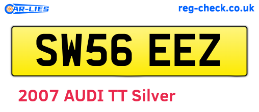 SW56EEZ are the vehicle registration plates.