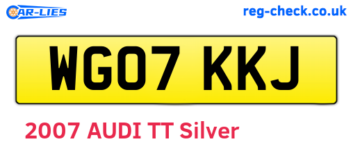 WG07KKJ are the vehicle registration plates.