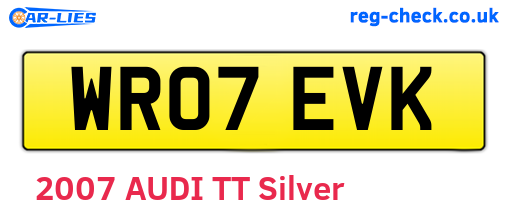 WR07EVK are the vehicle registration plates.