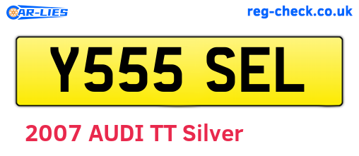 Y555SEL are the vehicle registration plates.