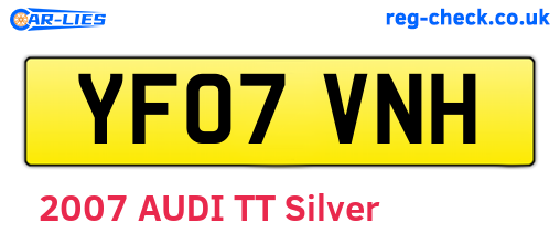 YF07VNH are the vehicle registration plates.