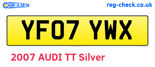 YF07YWX are the vehicle registration plates.