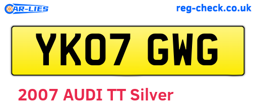 YK07GWG are the vehicle registration plates.