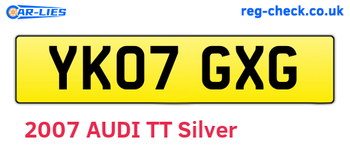 YK07GXG are the vehicle registration plates.