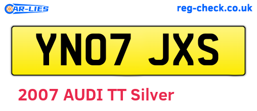 YN07JXS are the vehicle registration plates.