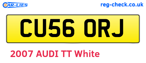 CU56ORJ are the vehicle registration plates.