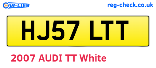 HJ57LTT are the vehicle registration plates.