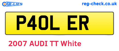 P40LER are the vehicle registration plates.