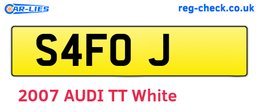 S4FOJ are the vehicle registration plates.