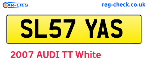 SL57YAS are the vehicle registration plates.