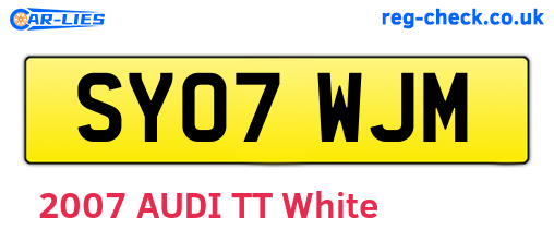 SY07WJM are the vehicle registration plates.
