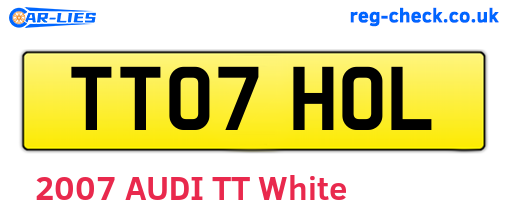 TT07HOL are the vehicle registration plates.