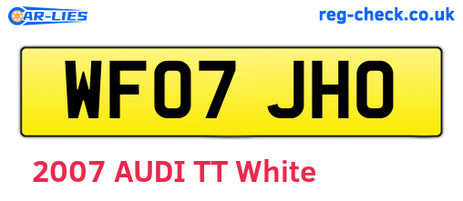 WF07JHO are the vehicle registration plates.