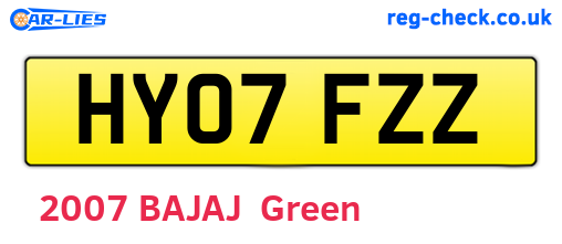 HY07FZZ are the vehicle registration plates.