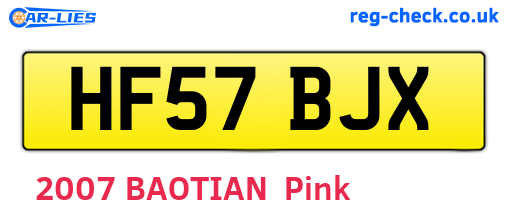 HF57BJX are the vehicle registration plates.
