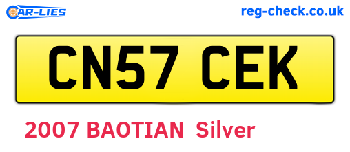 CN57CEK are the vehicle registration plates.